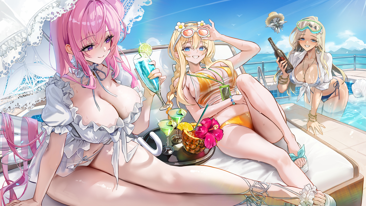 This is a pixiv picture whose title is みんなとバカンス🐬.