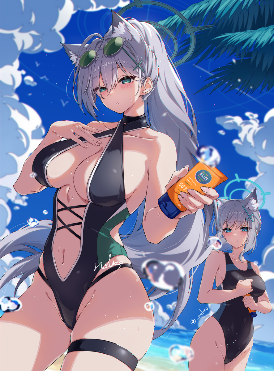 This is a pixiv picture whose title is シロコ（水着）.