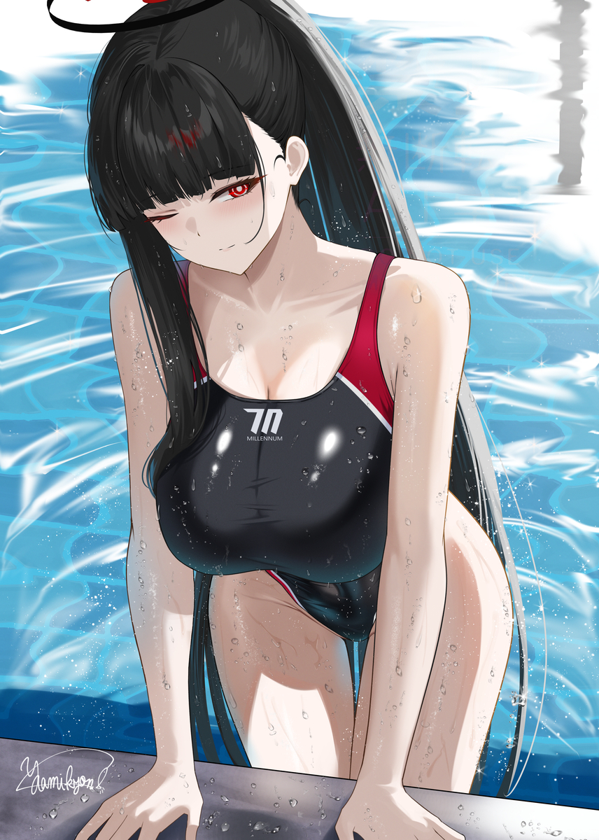 This is a pixiv picture whose title is 調月リオ「タオルを取ってちょうだい、先生」.