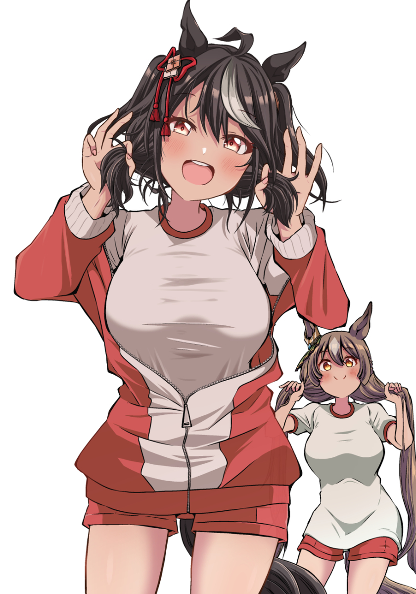 This is a pixiv picture whose title is キタちゃんくらいの髪型の二つ結び大好き.