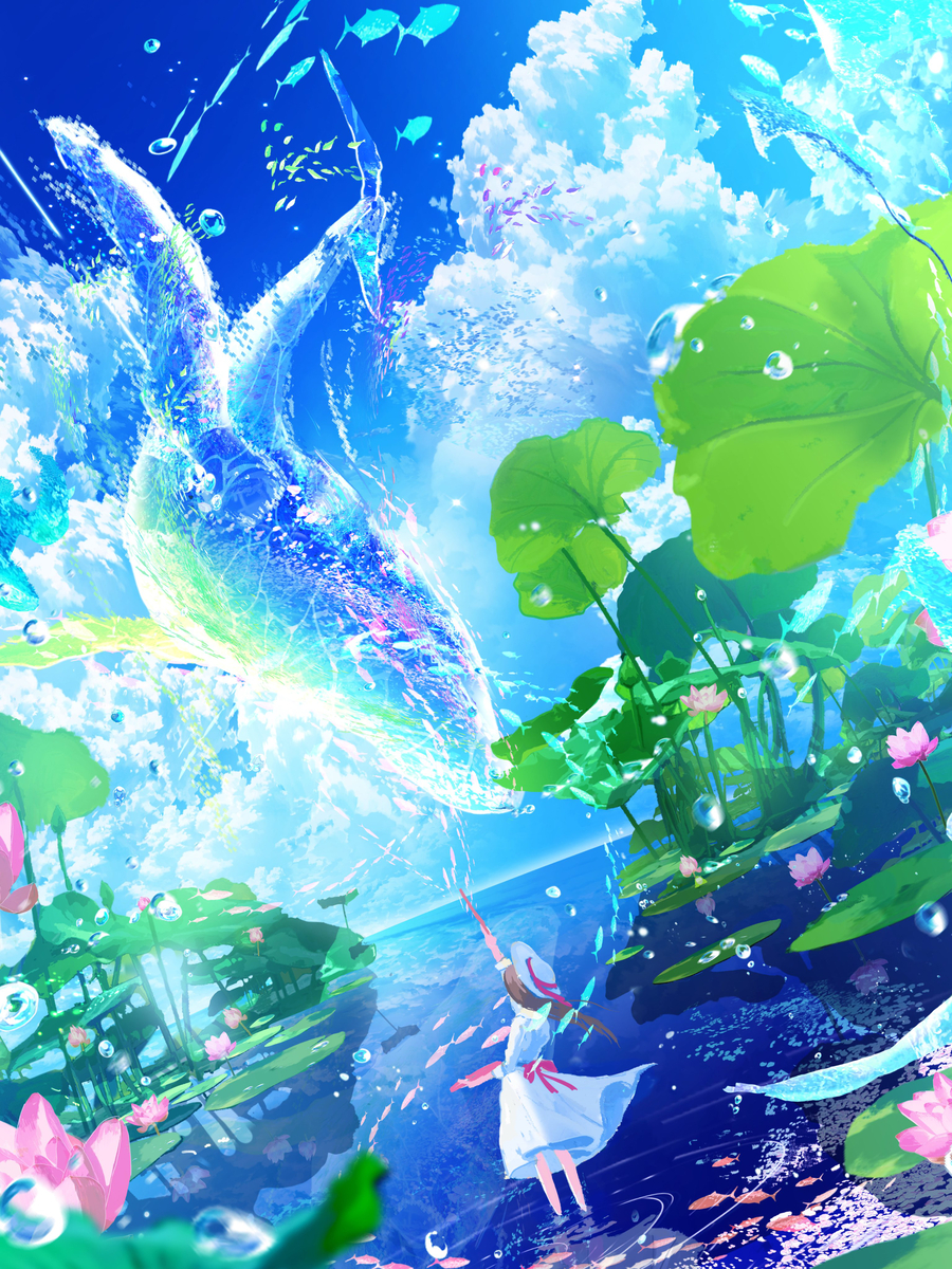 This is a pixiv picture whose title is ７月２４（懐かしい）あの夏、空に描いた夢.