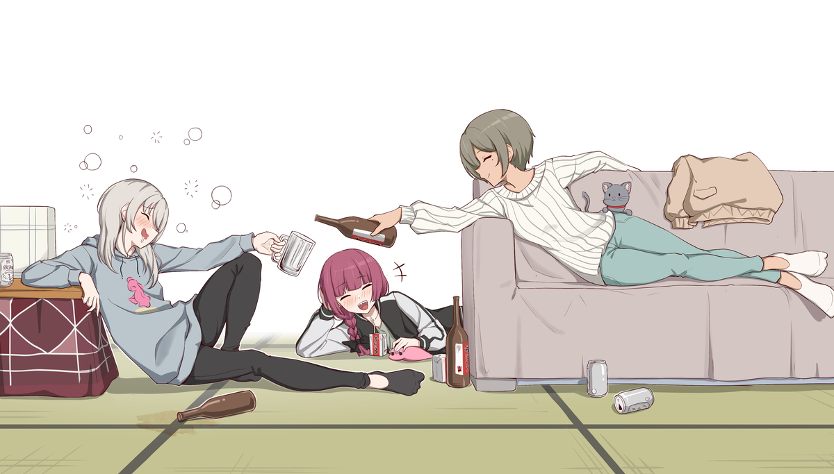 This is a pixiv picture whose title is 发现了爱喝酒的同好.