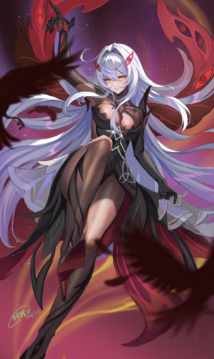 This is a pixiv picture whose title is 原神同人 死之执政 若娜瓦 绘画.
