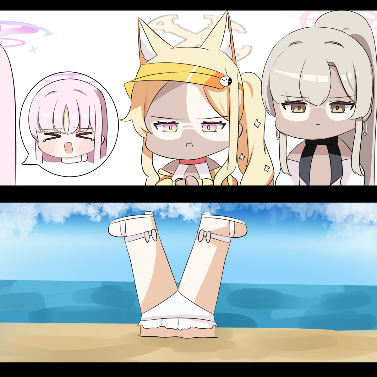 This is a pixiv picture whose title is 웃어?.