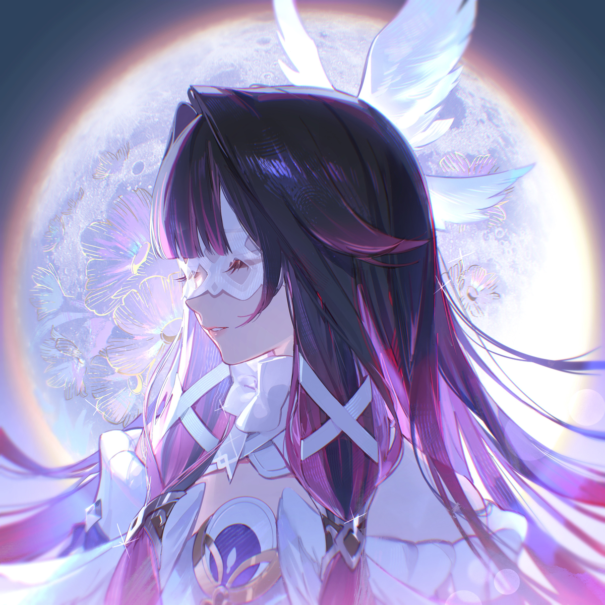 This is a pixiv picture whose title is 月の少女.
