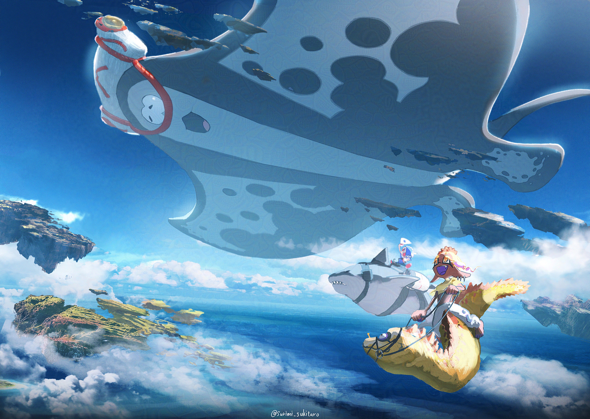 This is a pixiv picture whose title is みんなでお空の散歩なのじゃ.