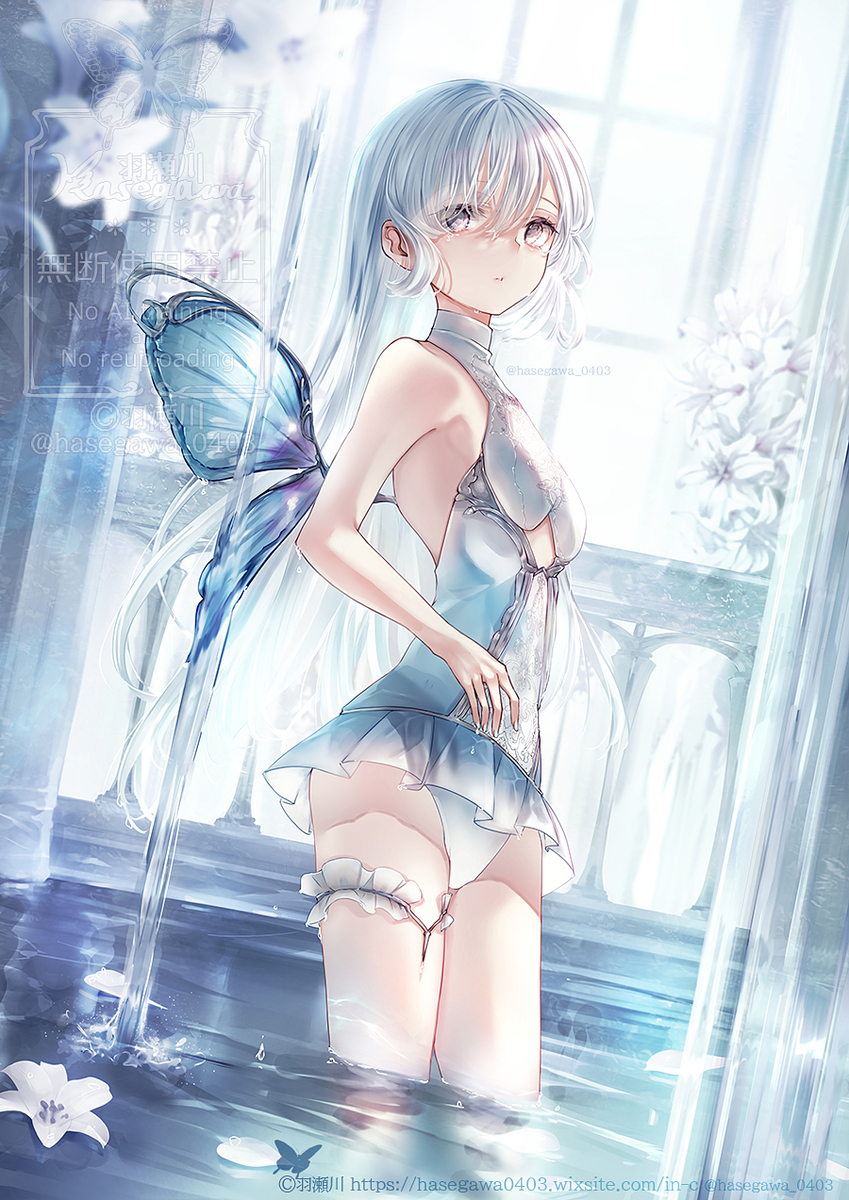 This is a pixiv picture whose title is 💧🦋.
