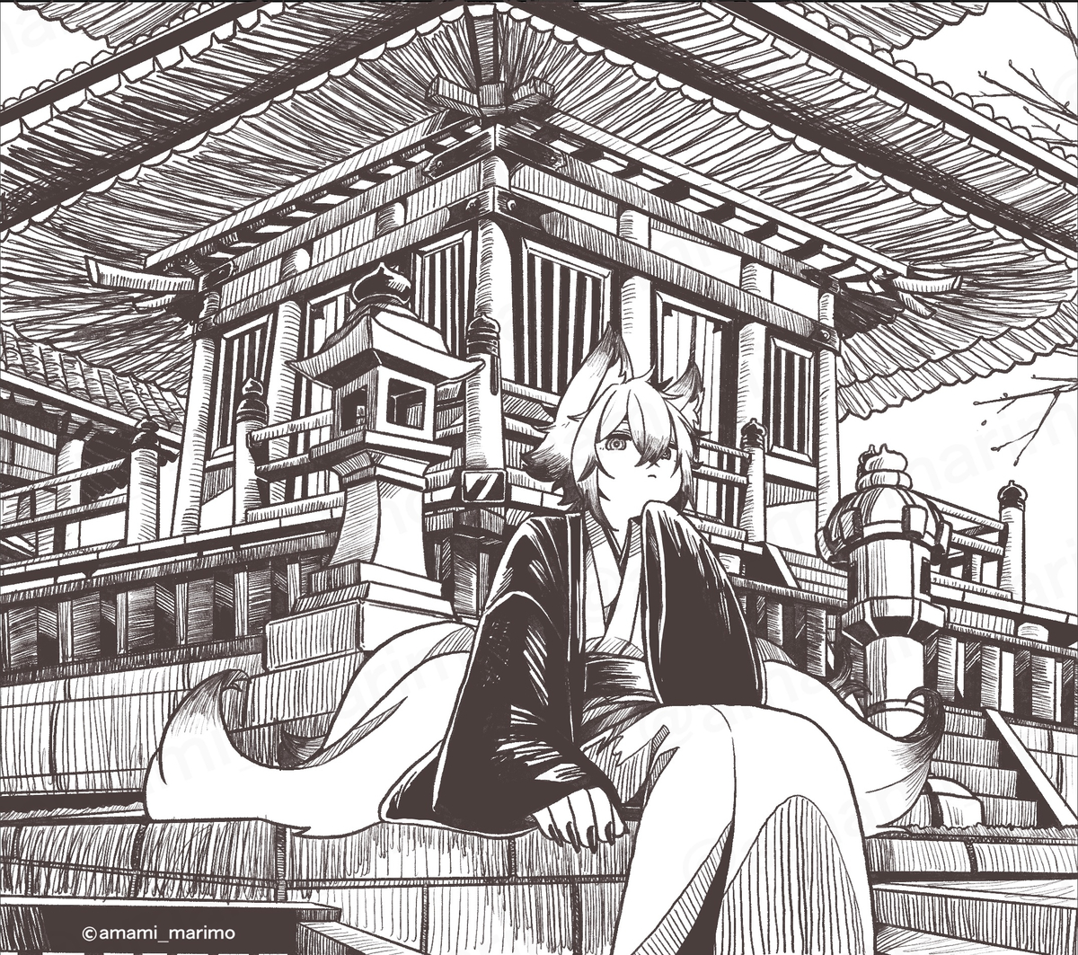 This is a pixiv picture whose title is 視線.