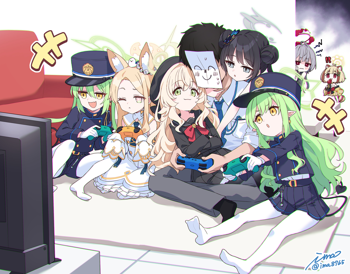 This is a pixiv picture whose title is ちびっこ達と遊ぶ.