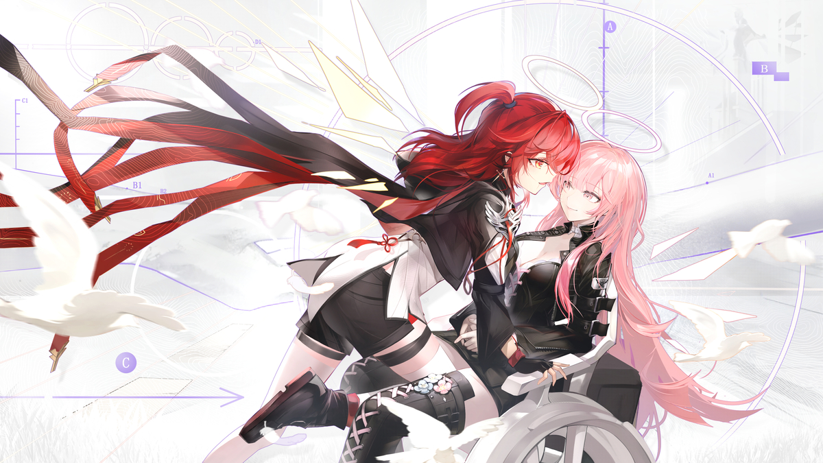 This is a pixiv picture whose title is 【明日方舟】蕾缪姐妹.