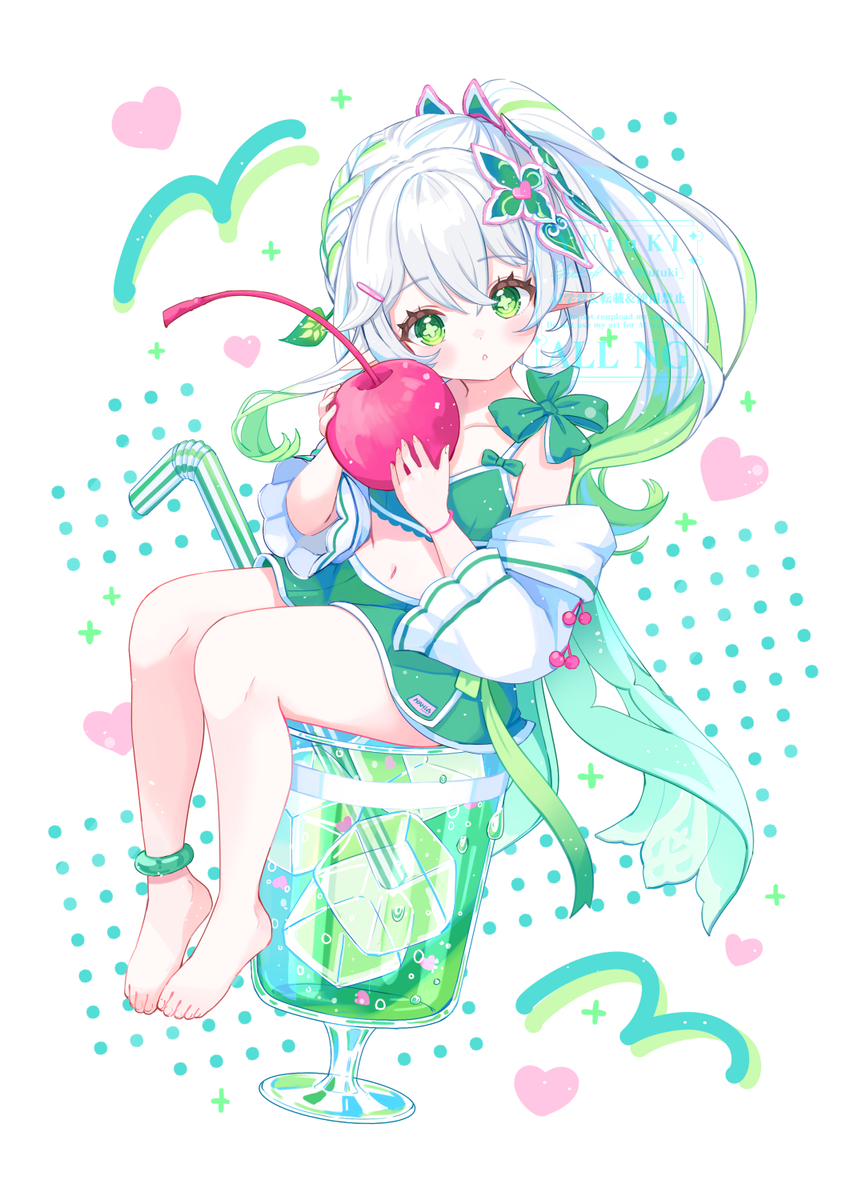 This is a pixiv picture whose title is メロンソーダ ナヒちゃん🍒🍈.
