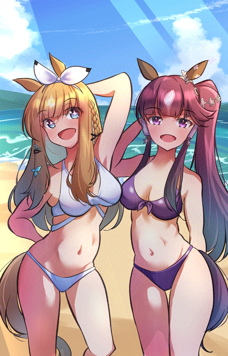 This is a pixiv picture whose title is 【ウマ娘】アーモンドアイ＆ラッキーライラック.