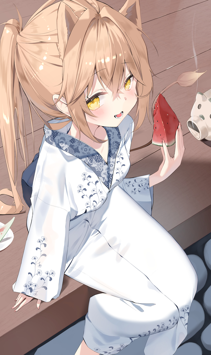 This is a pixiv picture whose title is 浴衣るるどらいおん.