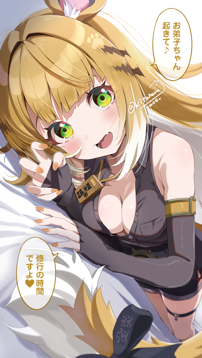 This is a pixiv picture whose title is 🐯チーフーフー「お弟子ちゃん起きて♪ 修行の時間ですよ💛」.