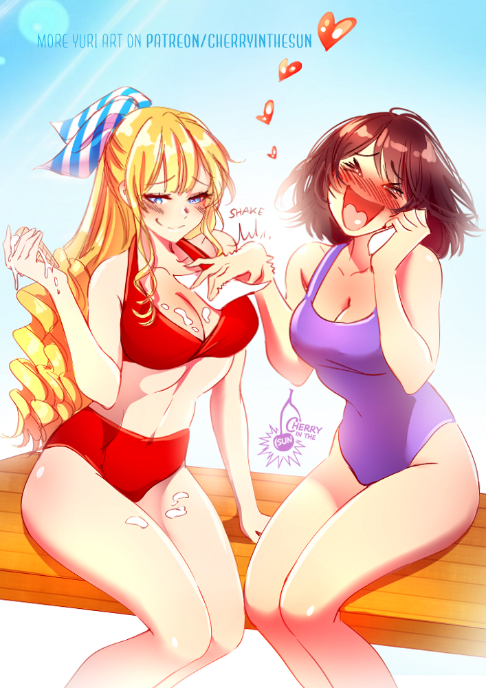 This is a pixiv picture whose title is Rae x Claire - Ice cream.