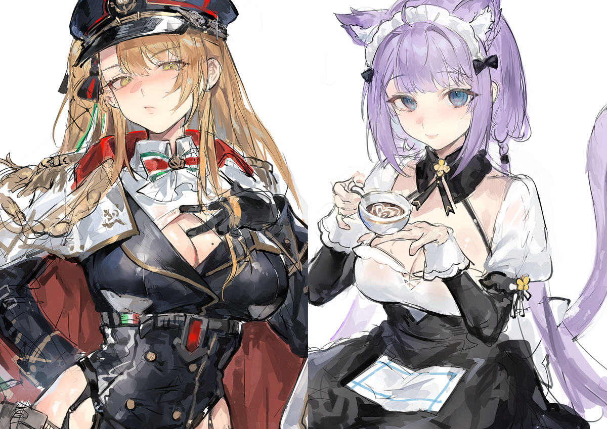 This is a pixiv picture whose title is 波尔扎诺&康弗斯.