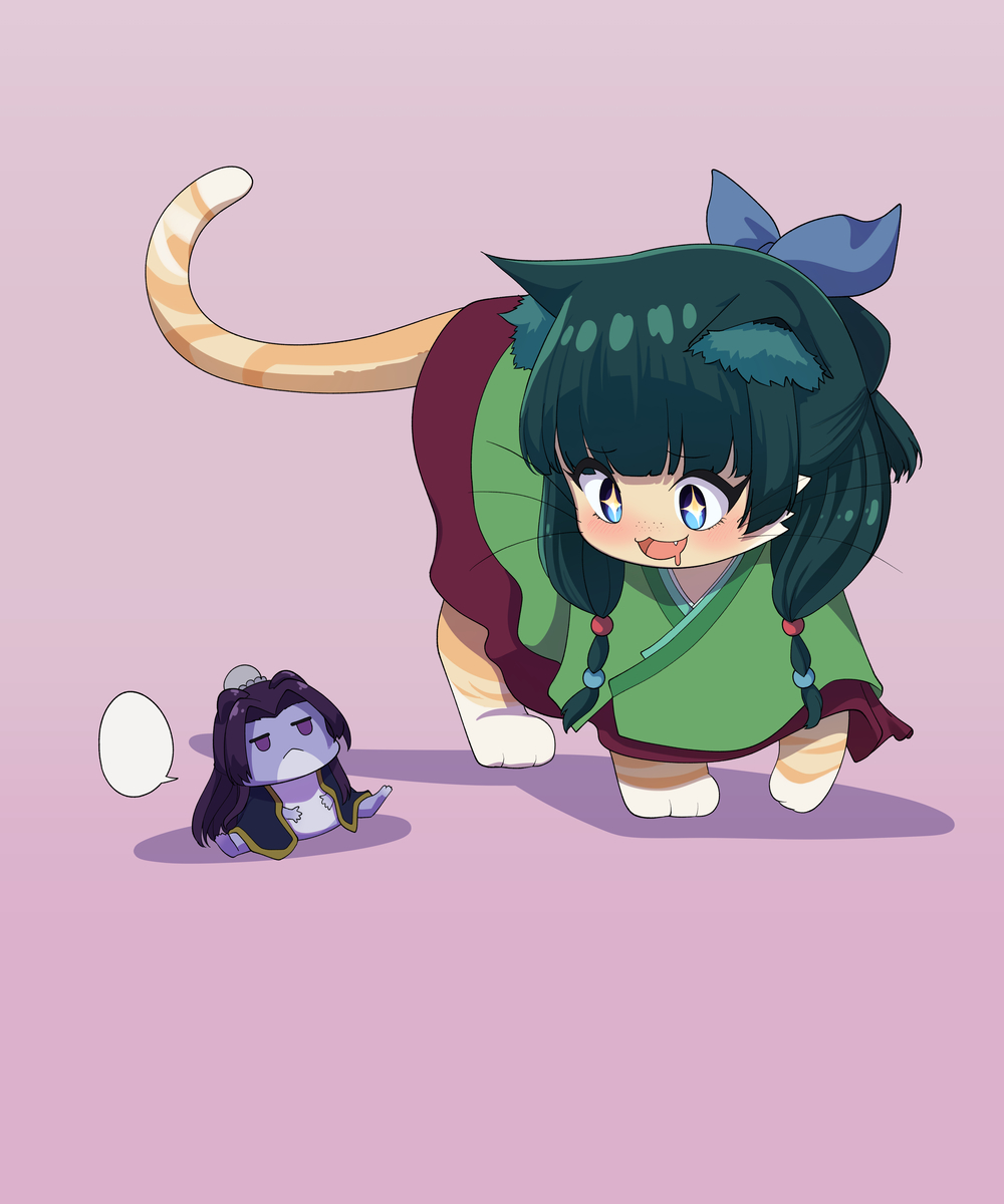 This is a pixiv picture whose title is 🐸🐱.