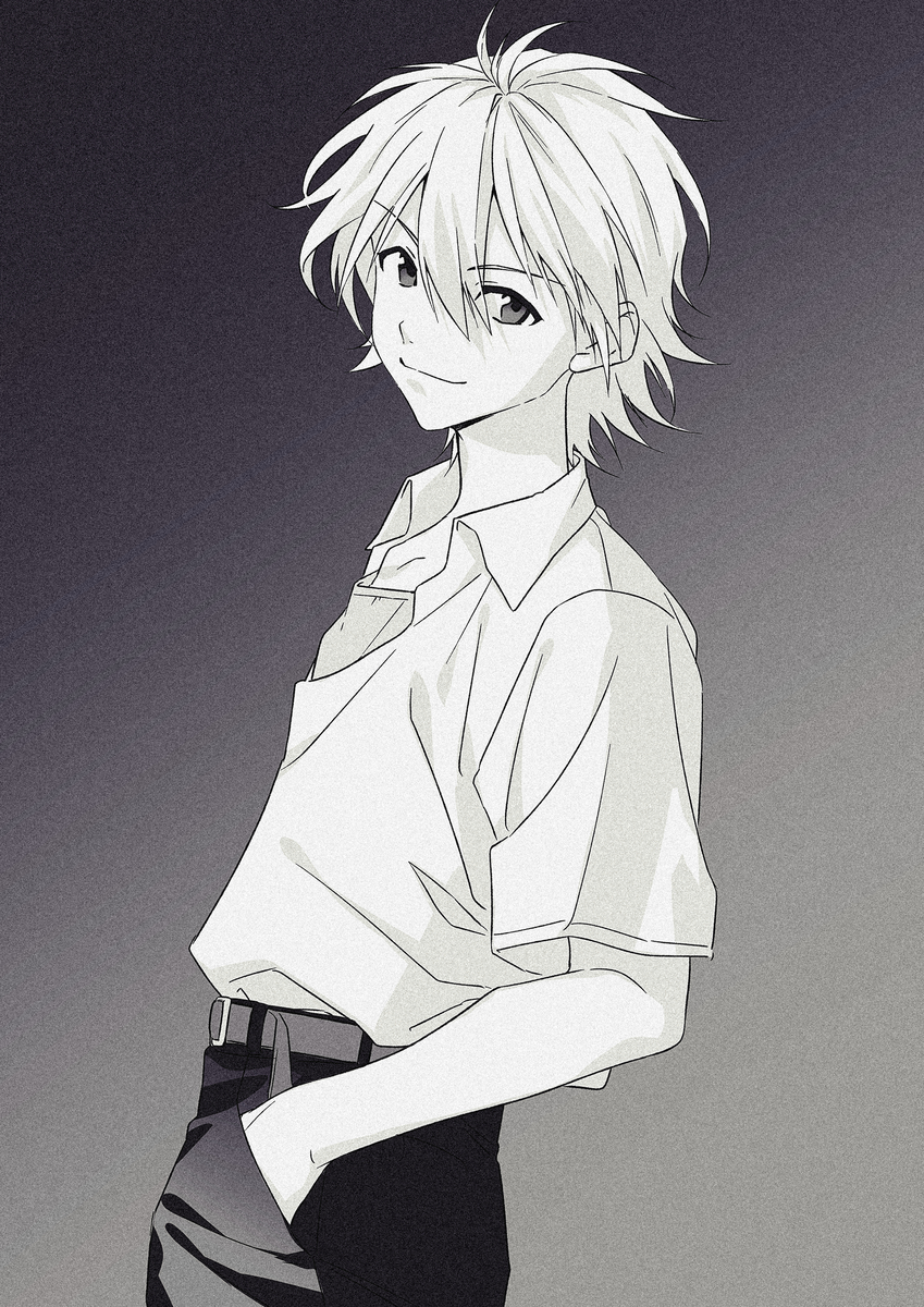This is a pixiv picture whose title is 渚カヲル展開催決定おめでとうございます.