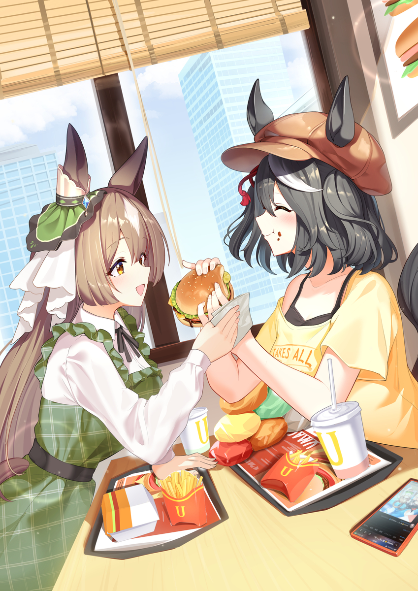 This is a pixiv picture whose title is ハンバーガーキタサト.