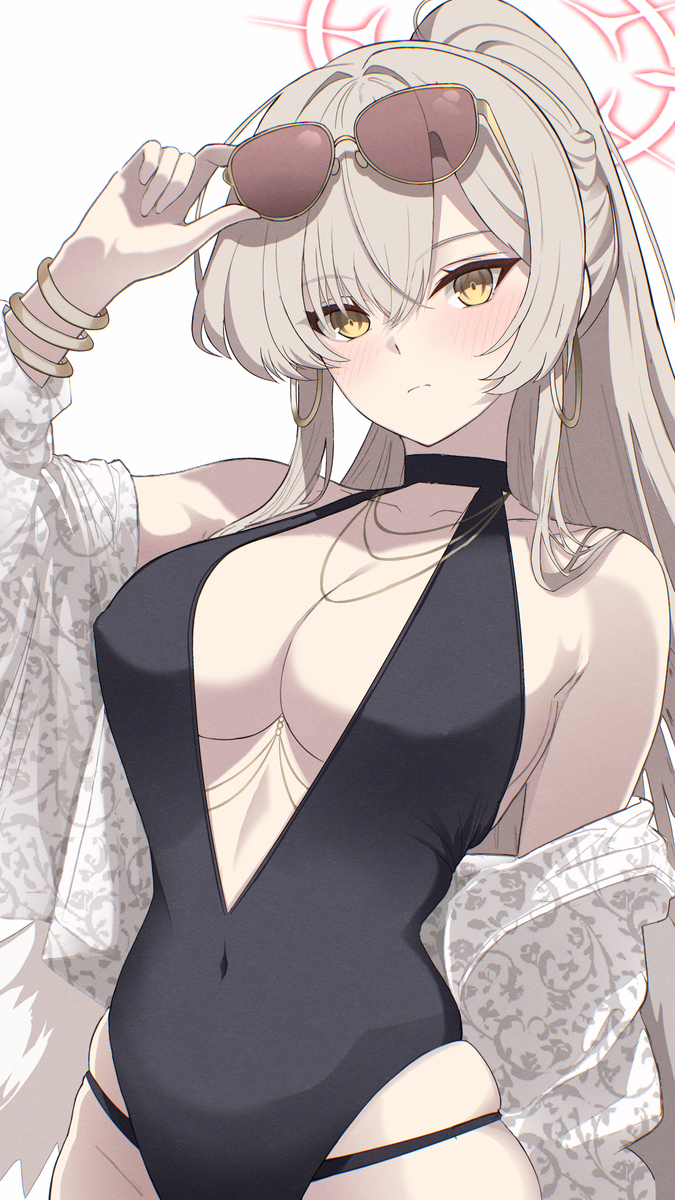 This is a pixiv picture whose title is ナギサ(水着).