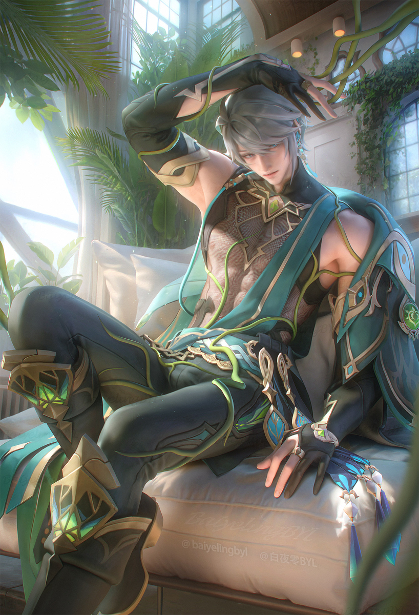 This is a pixiv picture whose title is Alhaitham🌱.