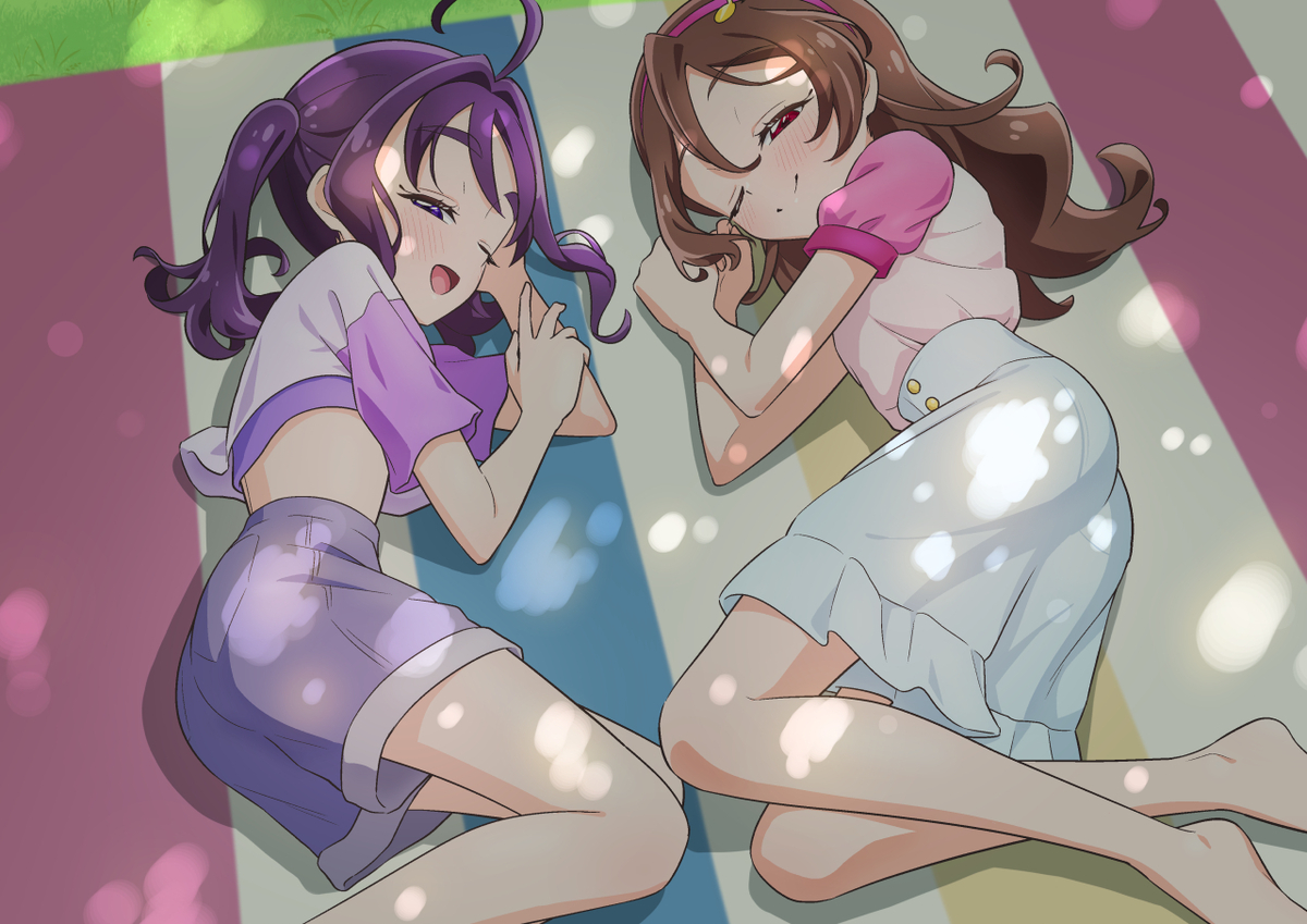 This is a pixiv picture whose title is ひと休み🩷💜.