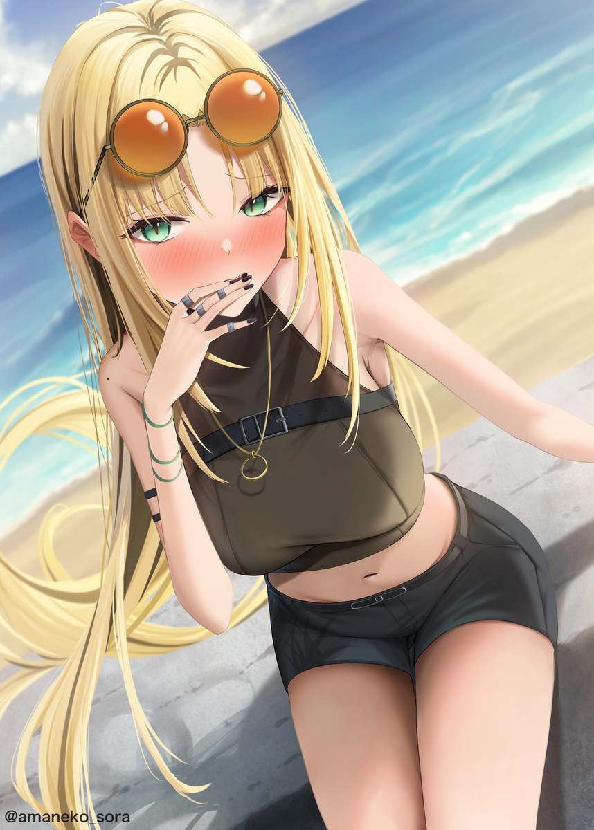 This is a pixiv picture whose title is 「まじまじと見るなぁ///」.