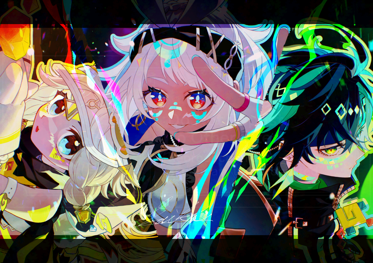 This is a pixiv picture whose title is ※お着替え・曲パロ『#️⃣ウチら負けない』.