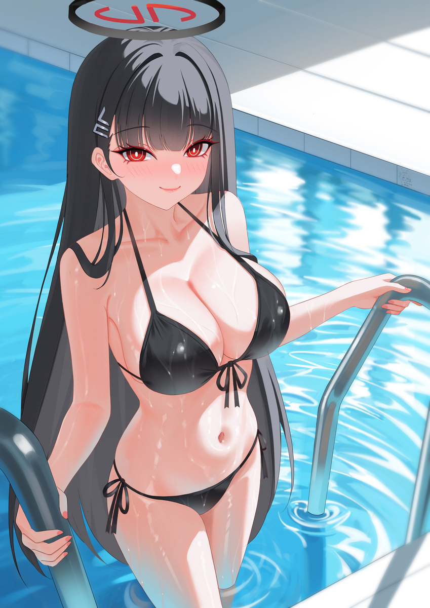 This is a pixiv picture whose title is 莉音泳装.