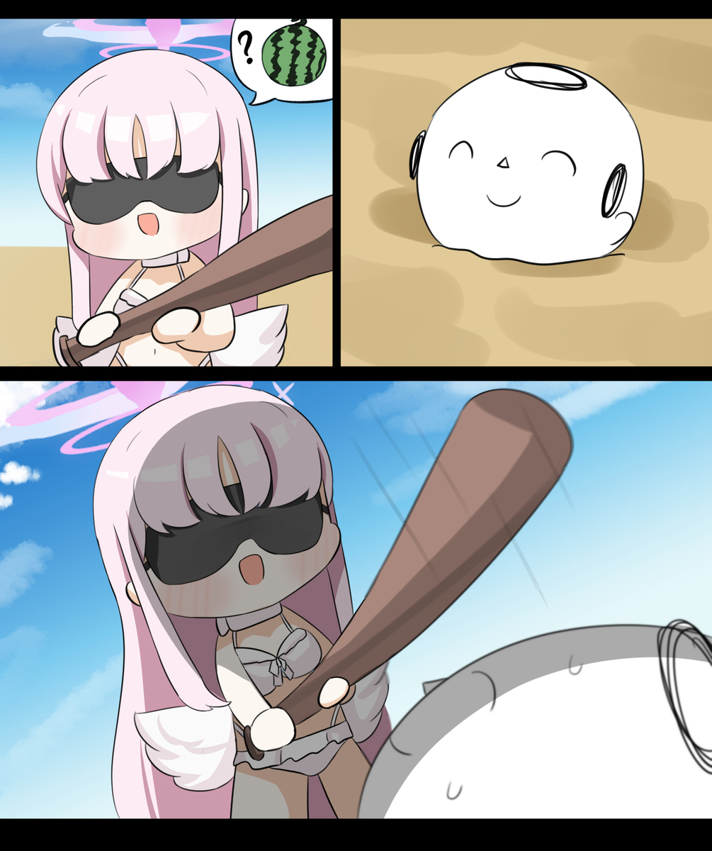 This is a pixiv picture whose title is 수박깨기 미카.