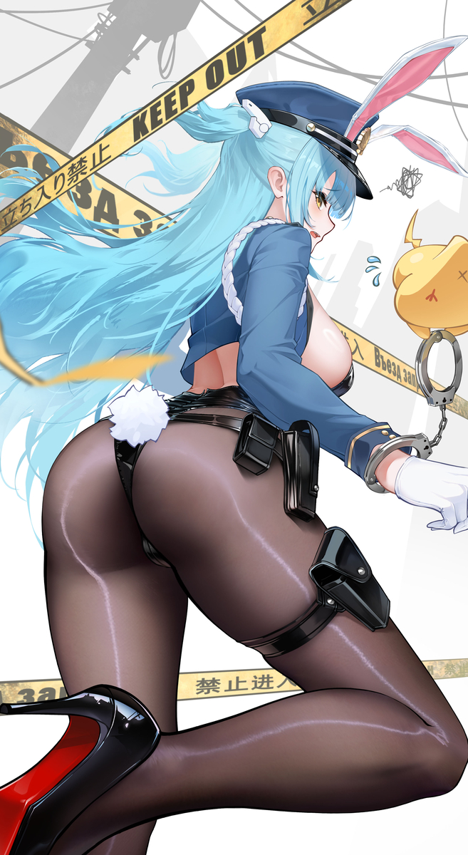 This is a pixiv picture whose title is 🐰👮🏻‍♀️⛓️🙌.