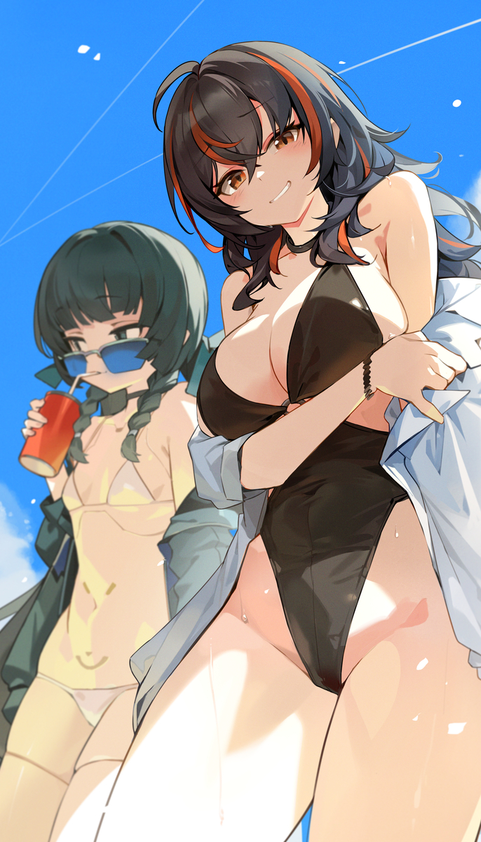 This is a pixiv picture whose title is 「ちょ、ちょっと…落ち着きませんね……」.