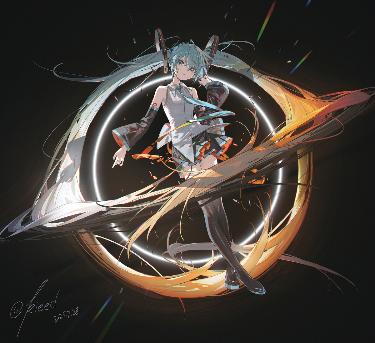 This is a pixiv picture whose title is Black Hole Miku.