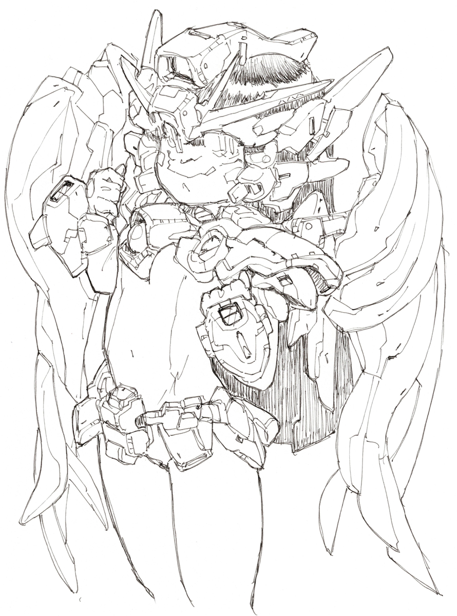 This is a pixiv picture whose title is ウイングガンダムゼロカスタム少女.
