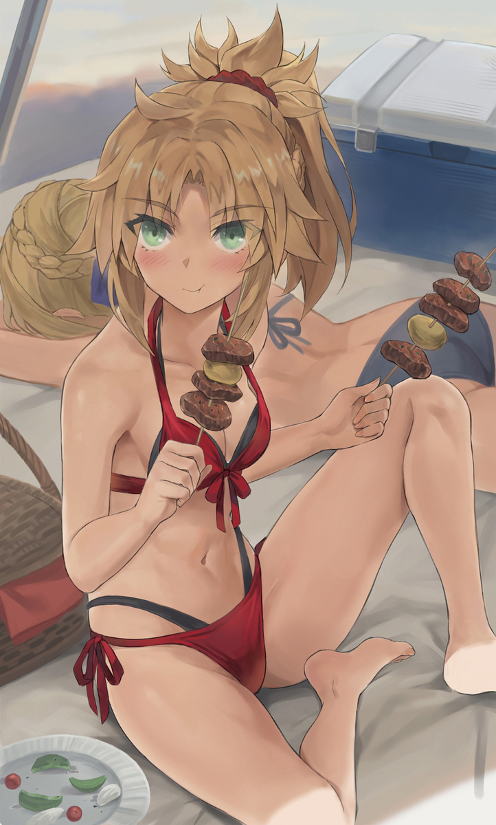 This is a pixiv picture whose title is BBQ肉付きなモードレッド.