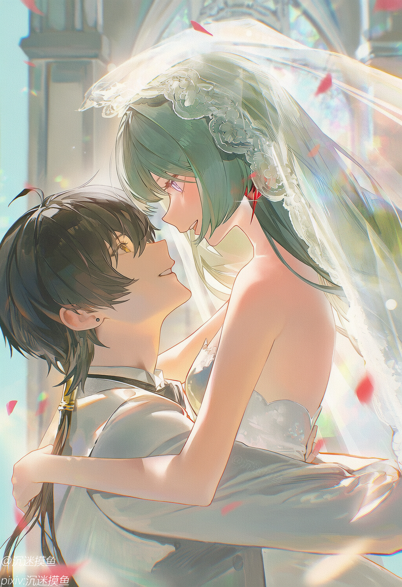 This is a pixiv picture whose title is 男漂x弗洛洛（花嫁）.