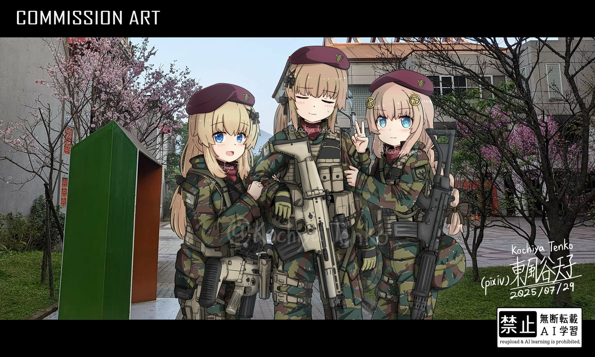 This is a pixiv picture whose title is FN Sisters(Commission).