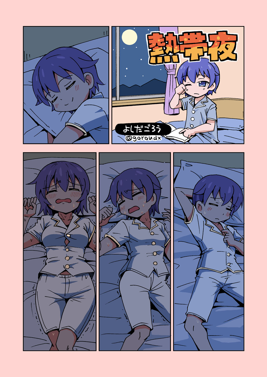 This is a pixiv picture whose title is 熱帯夜.