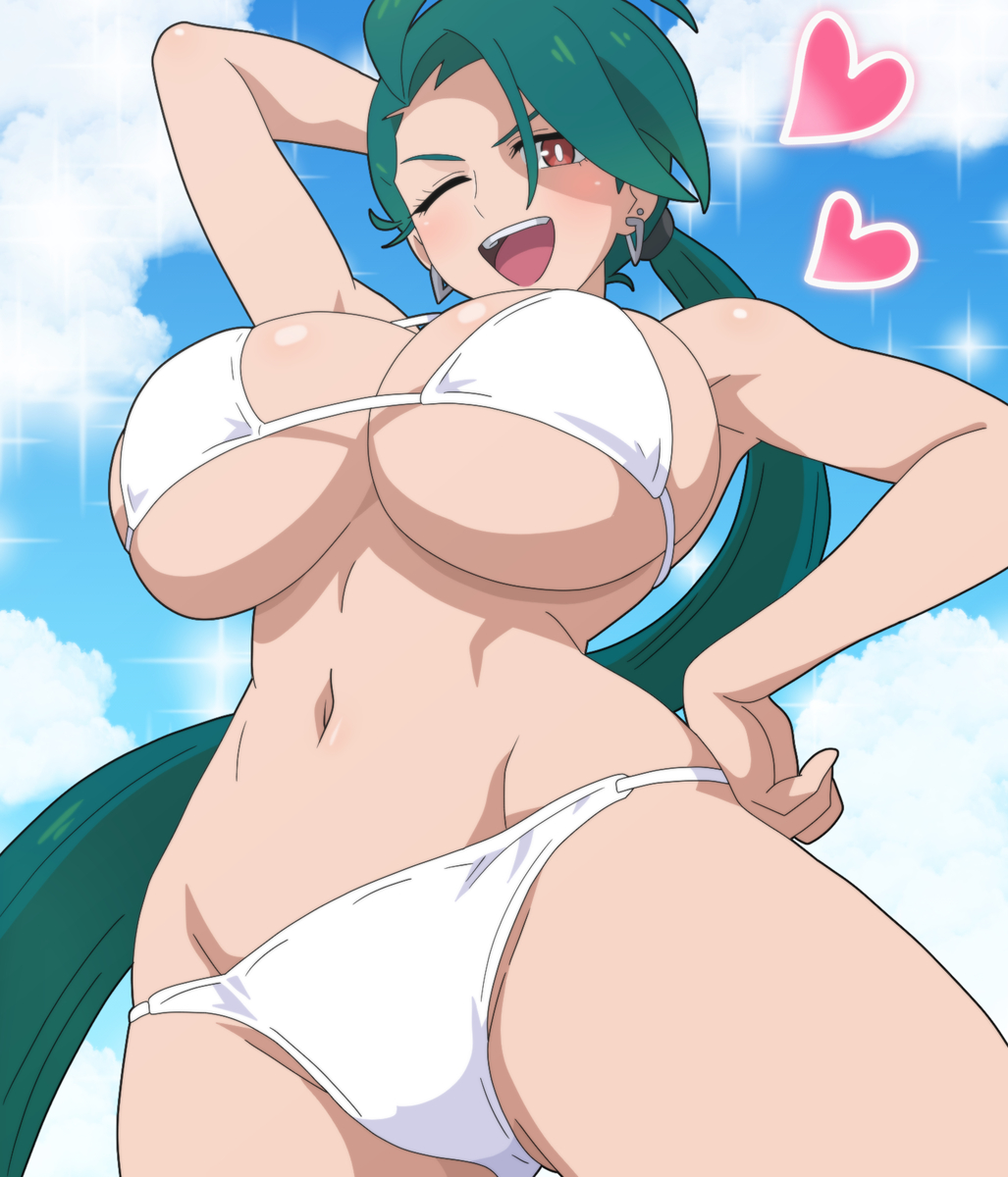 This is a pixiv picture whose title is 【pixivリクエスト】おっぱい水着チリちゃんやで〜！.