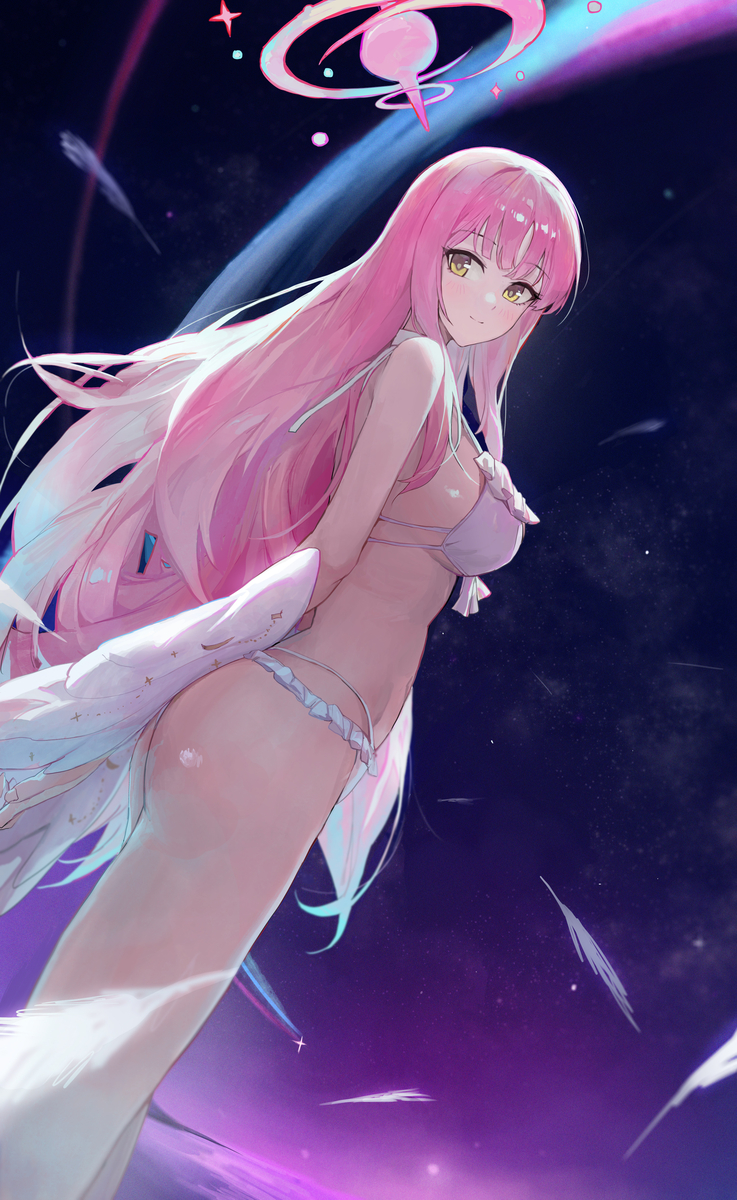 This is a pixiv picture whose title is 聖園ミカ(水着).