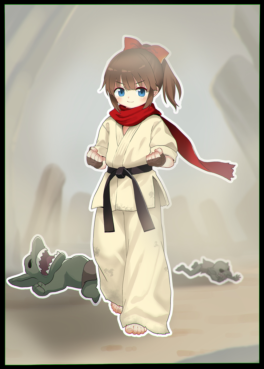 This is a pixiv picture whose title is 冒险的格斗少女~.