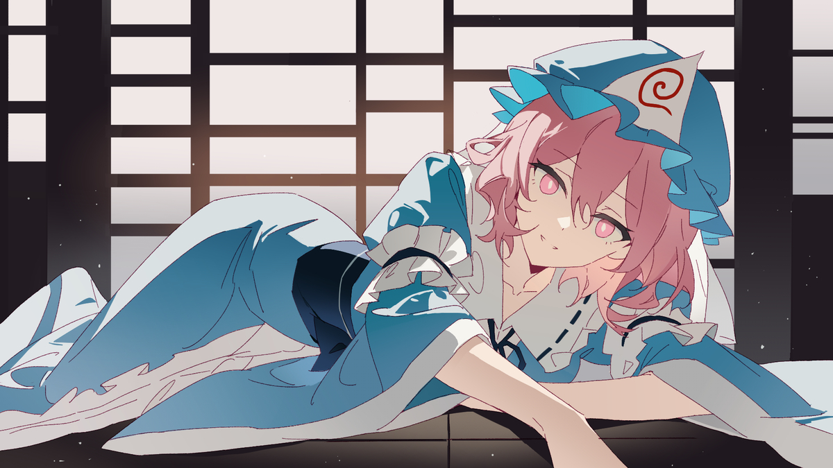 This is a pixiv picture whose title is Saigyouji Yuyuko.