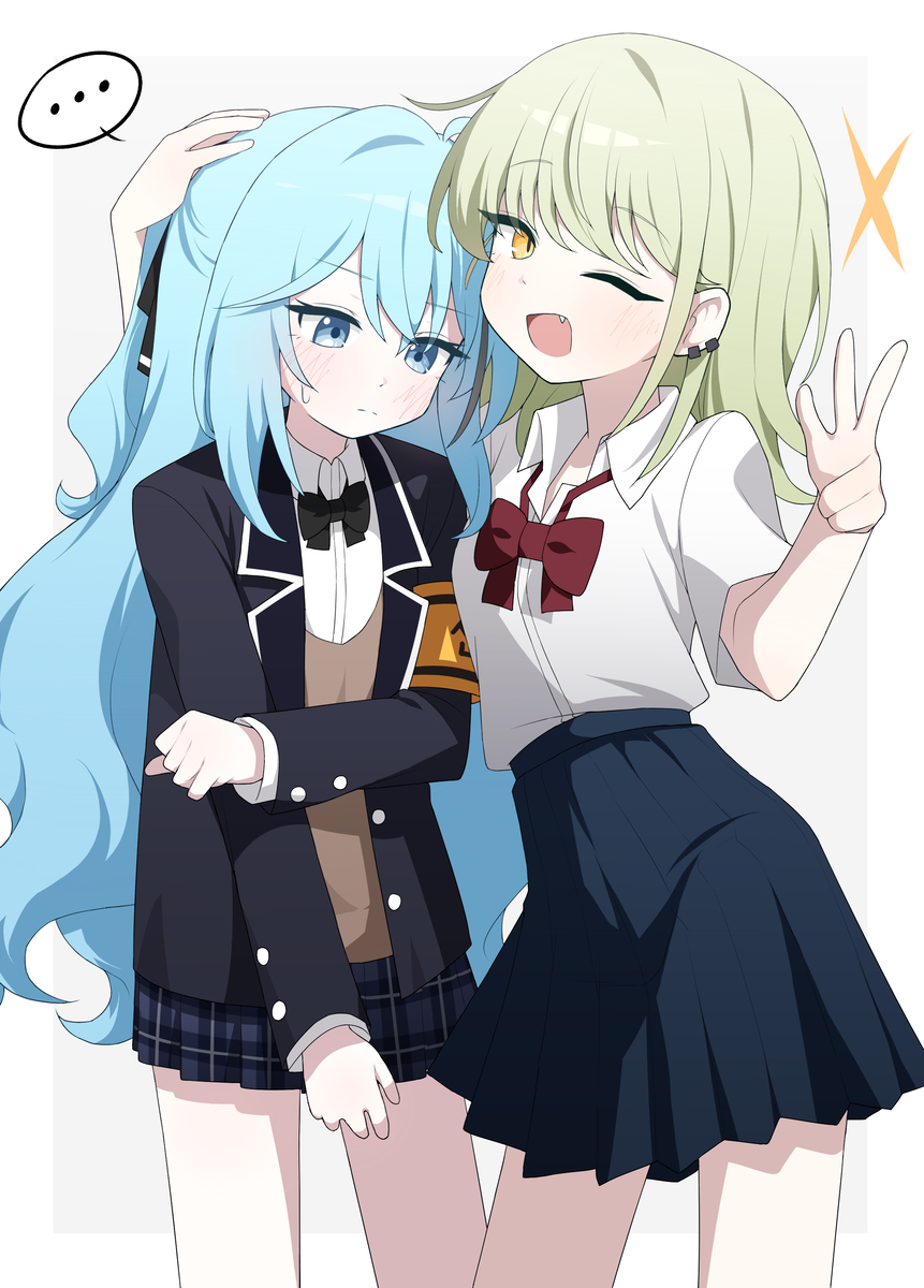 This is a pixiv picture whose title is friends & my OC.