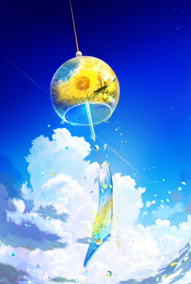 This is a pixiv picture whose title is 涼音‑ 風鈴が告げる夏風　カレンダー有.