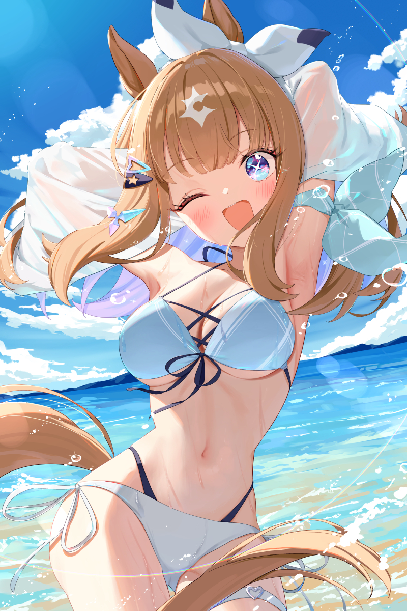 This is a pixiv picture whose title is 水着アイちゃん！②.