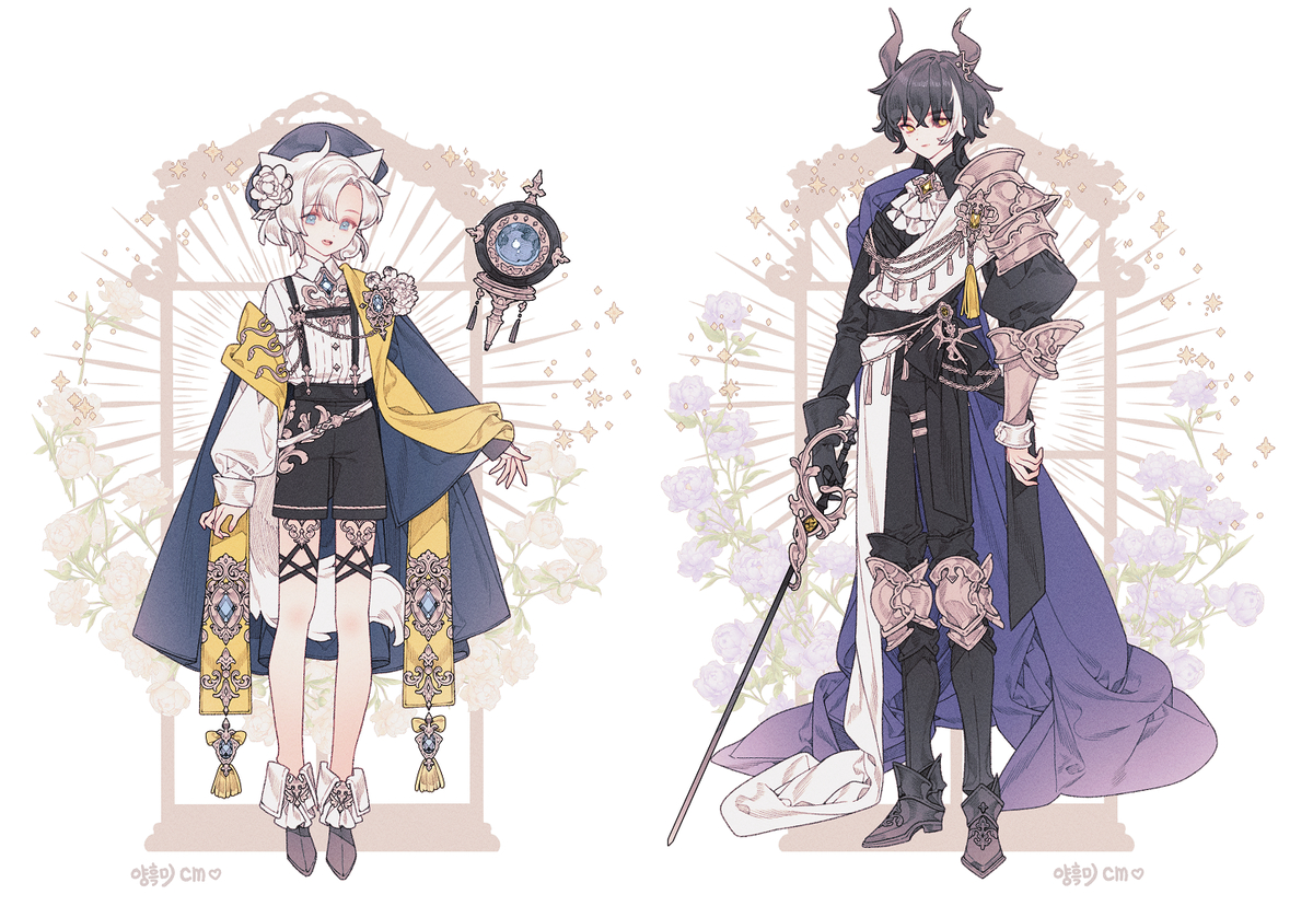 This is a pixiv picture whose title is 💛cm💜.