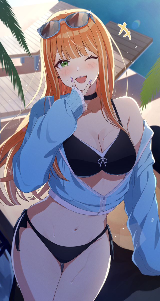 This is a pixiv picture whose title is 水着清夏🧡.