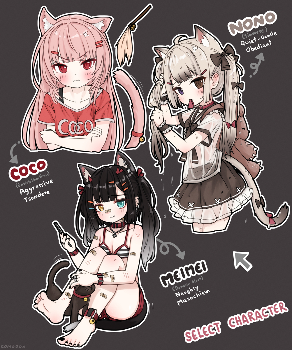 This is a pixiv picture whose title is select a cat 🐈.
