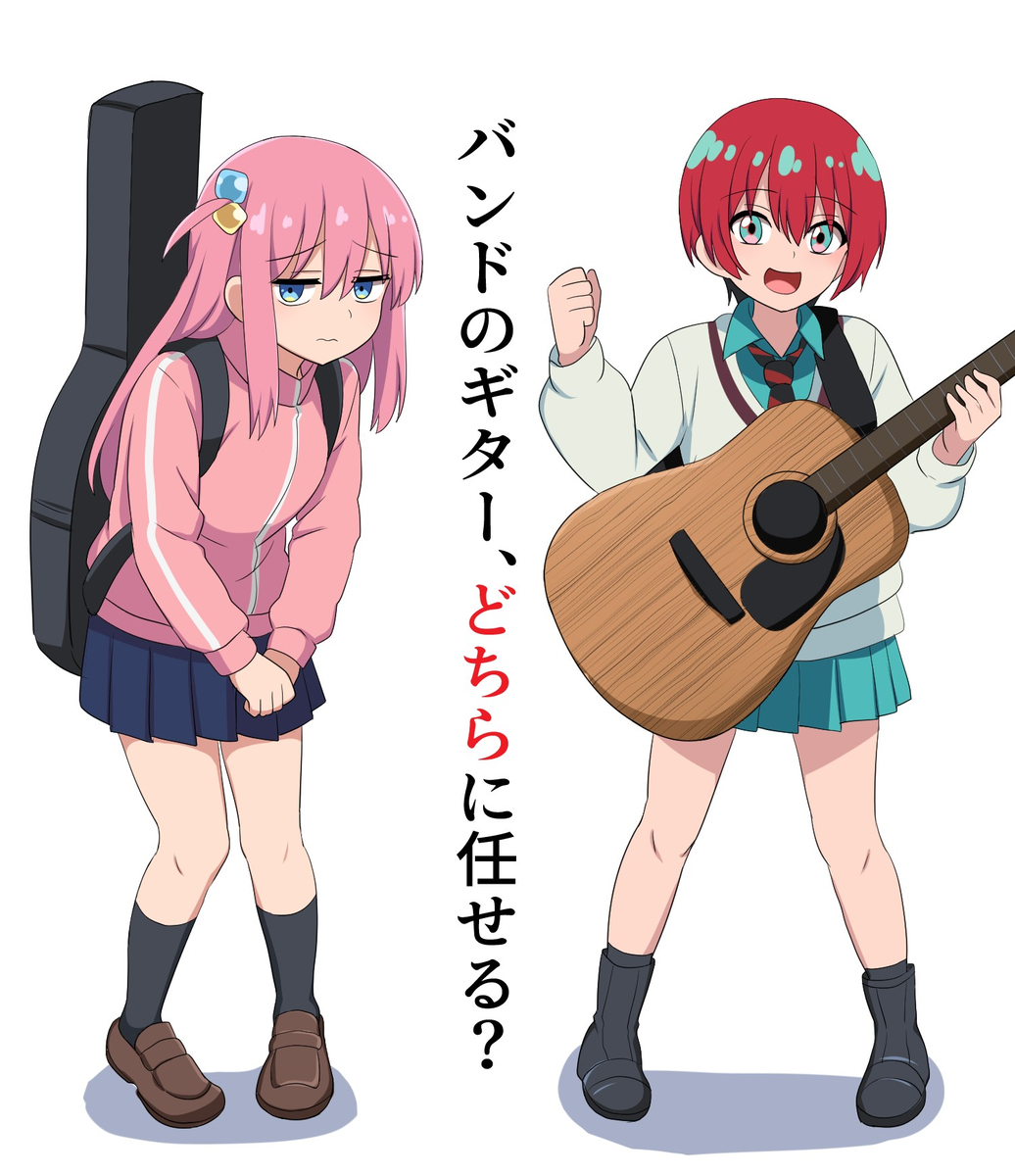 This is a pixiv picture whose title is あなたのバンド、どちらに任せますか？.
