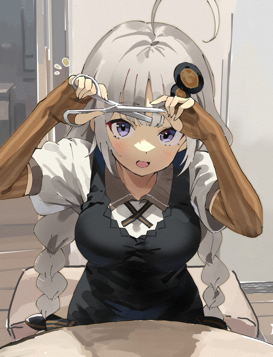 This is a pixiv picture whose title is 前髪カットあかりさん.
